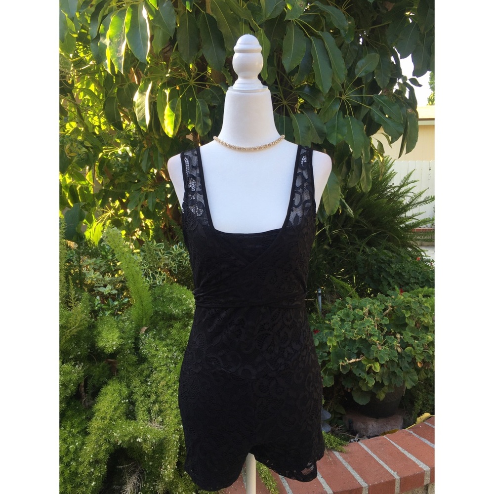 Bebe - Lace Wrap Romper